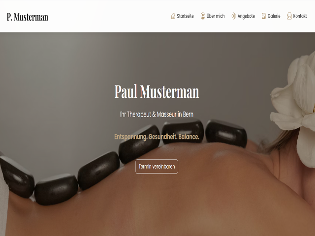 Onepage Projekt für eine Massage-Praxis